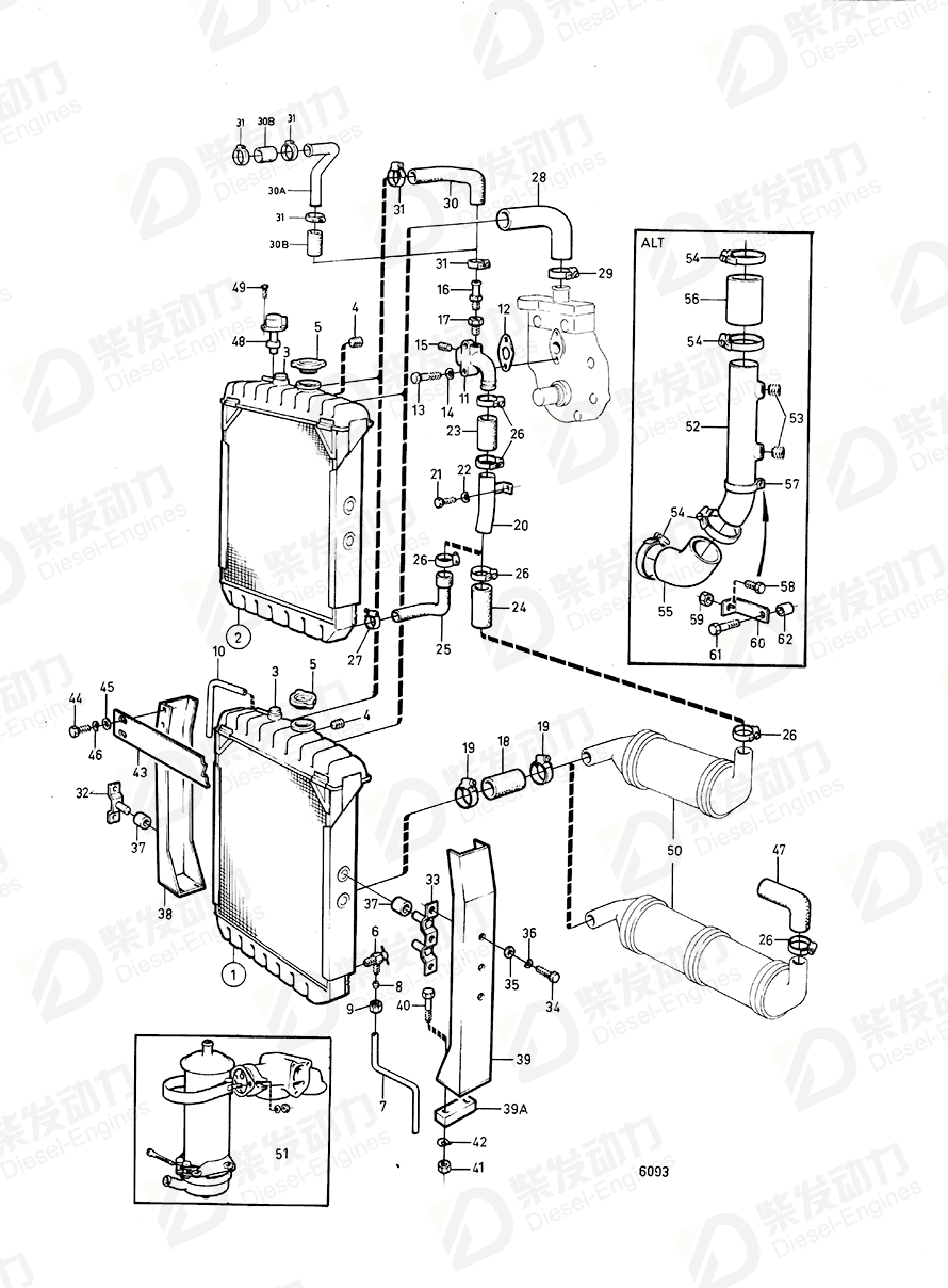 volvo penta Coolant pipe 845885 Drawing volvo penta Coolant pipe 845885 Drawing